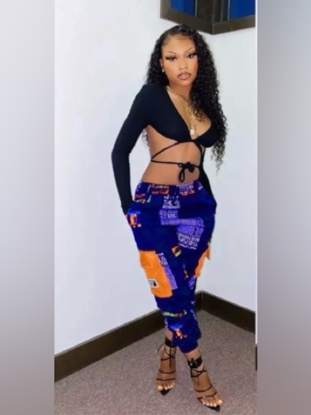 Blue & Orange Graphic Pants